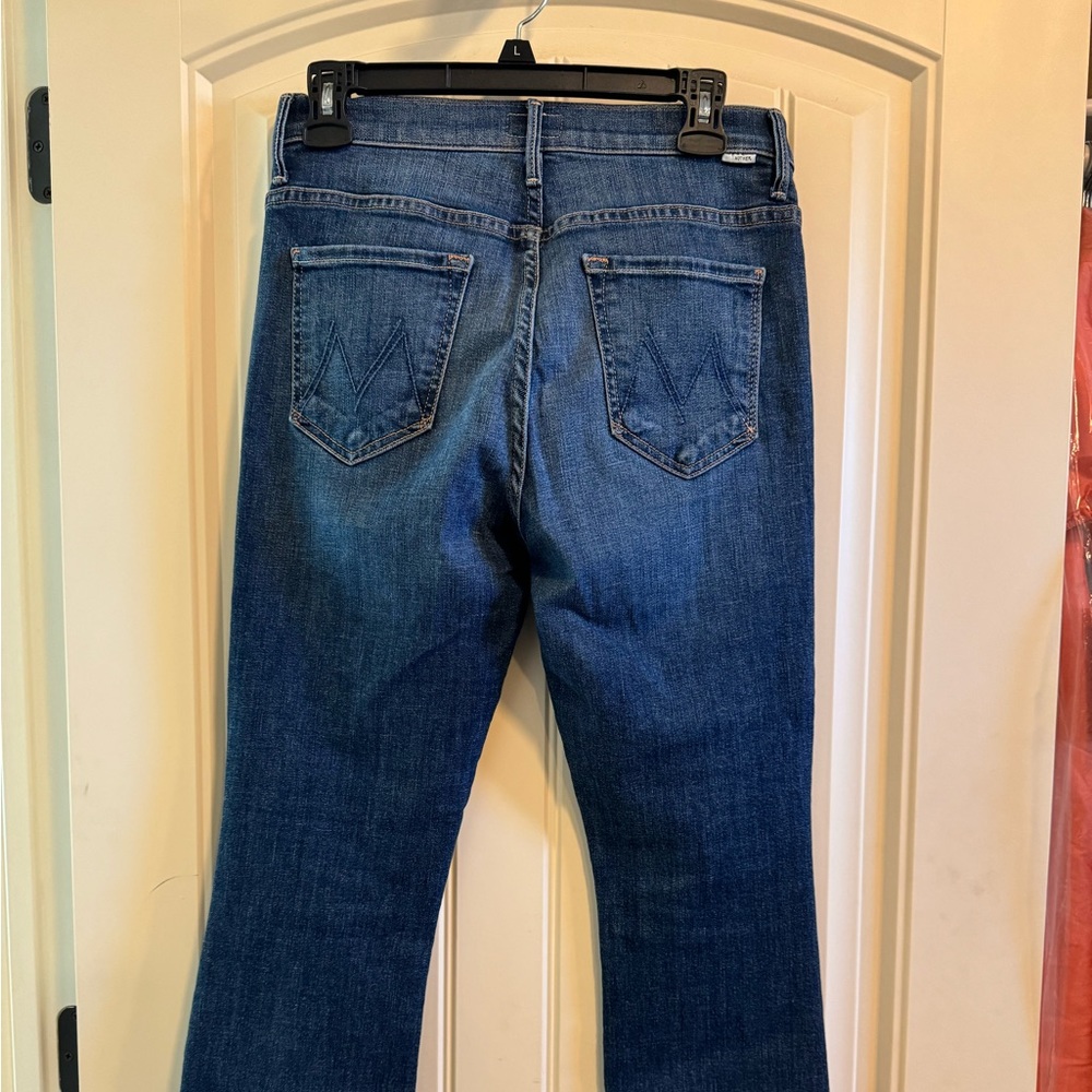 MOTHER Insider crop Step Fray size 29 blue crush
